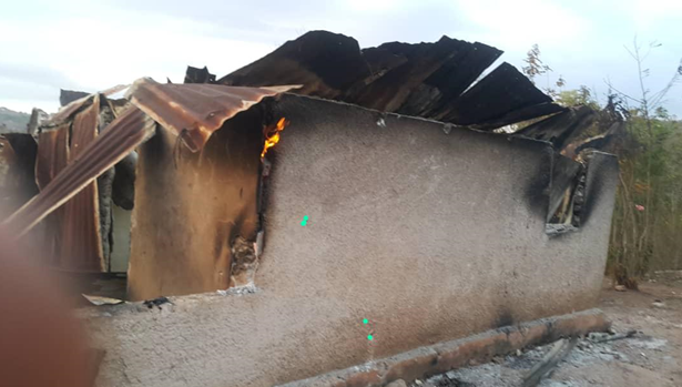 Family in the church's house burns